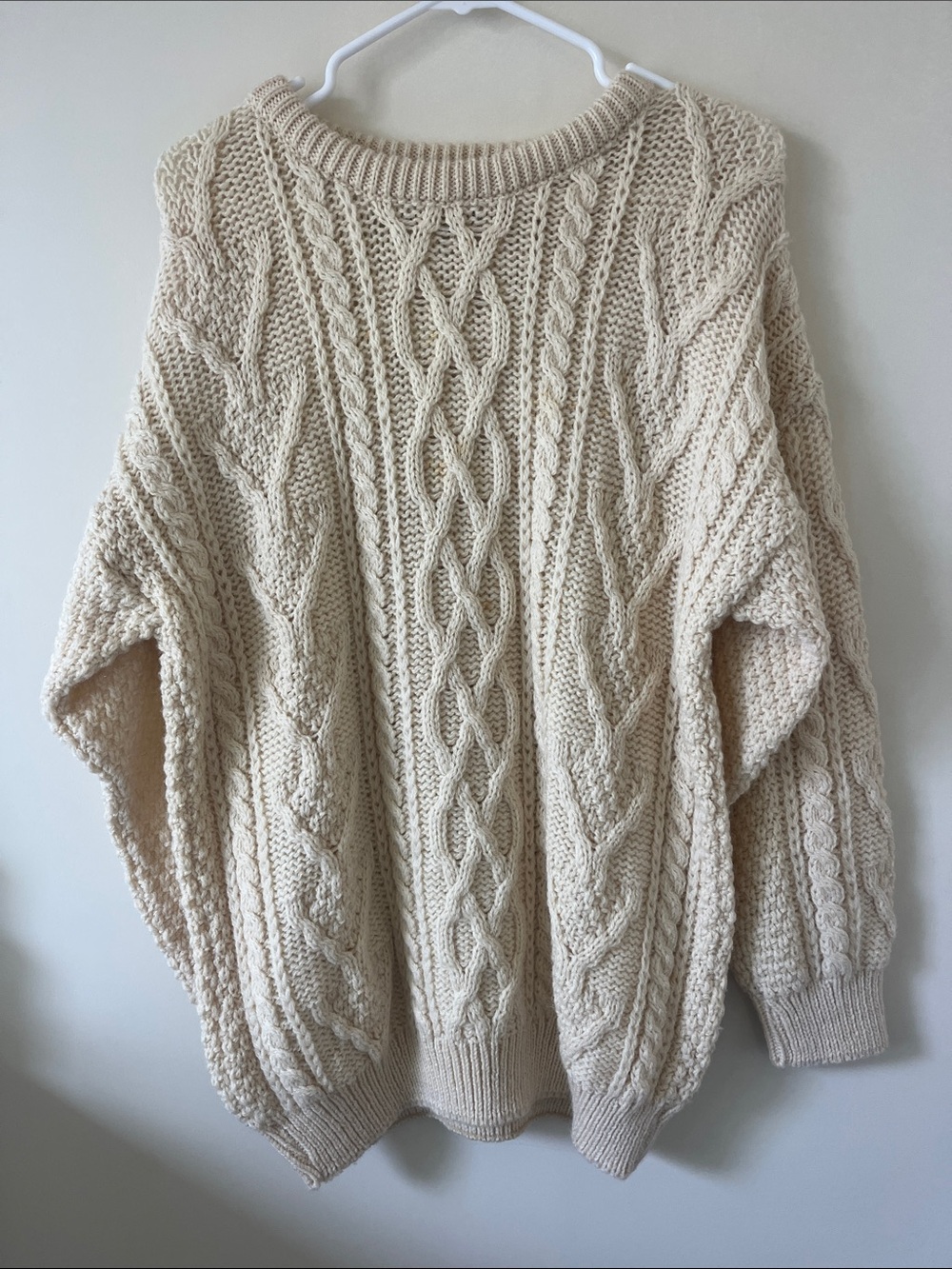 Acorn Cream Cable Knit Scoop Neck Sweater
